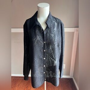 JH Collectibles Charcoal Leaf Design Shirt